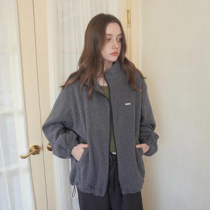 Basic fleece zip-up (Gray)