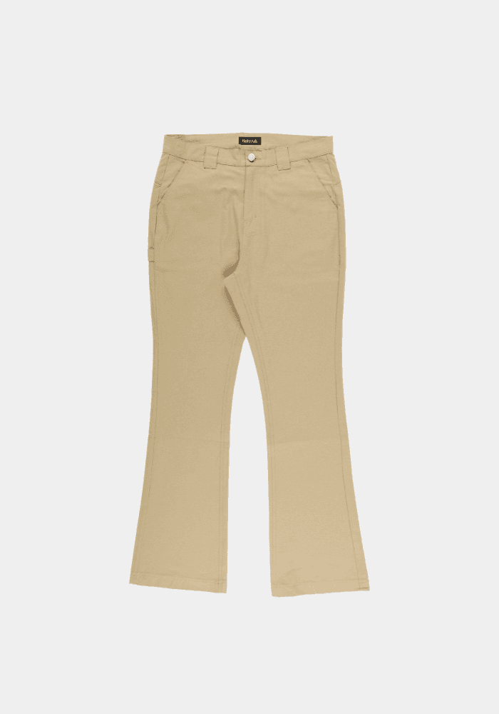 스냅 버튼 부츠컷 팬츠 베이지