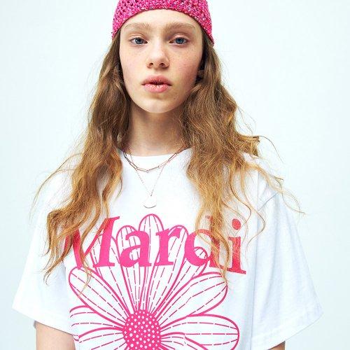 TSHIRT FLOWERMARDI_WHITE VIOLET