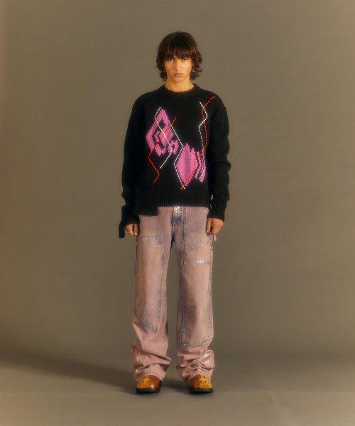 아가일 크루넥 스웨터 atb1025m(BLACK)