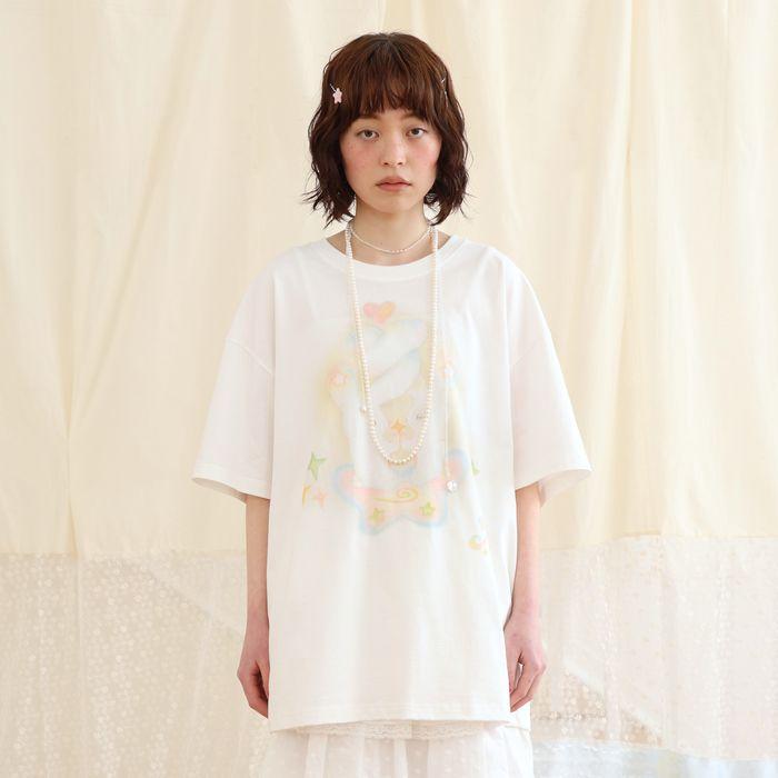 Starlight bunny twin t-shirt (White)
