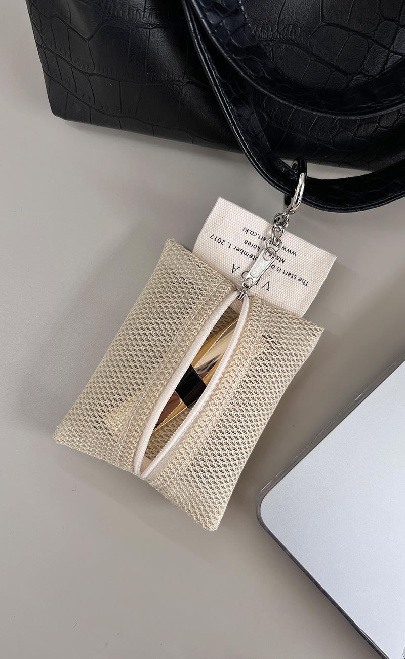 베다 파우치 미니 키링_메쉬 베이지 Veda pouch mini keyring [mesh beige]