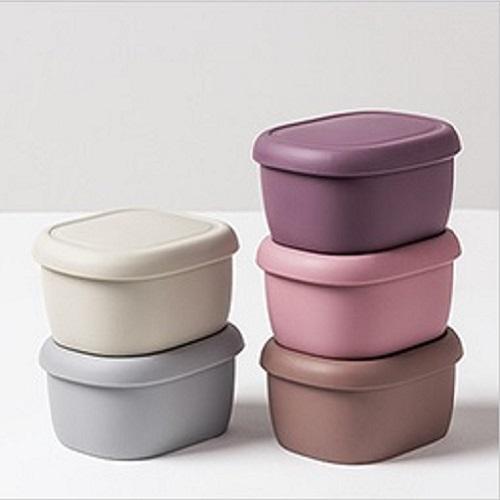 키친팩토리 파스텔 실리콘 라운드 밀폐용기 중 300ml