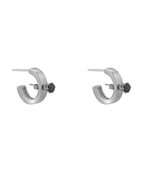 Earring stone earring_S (Black)