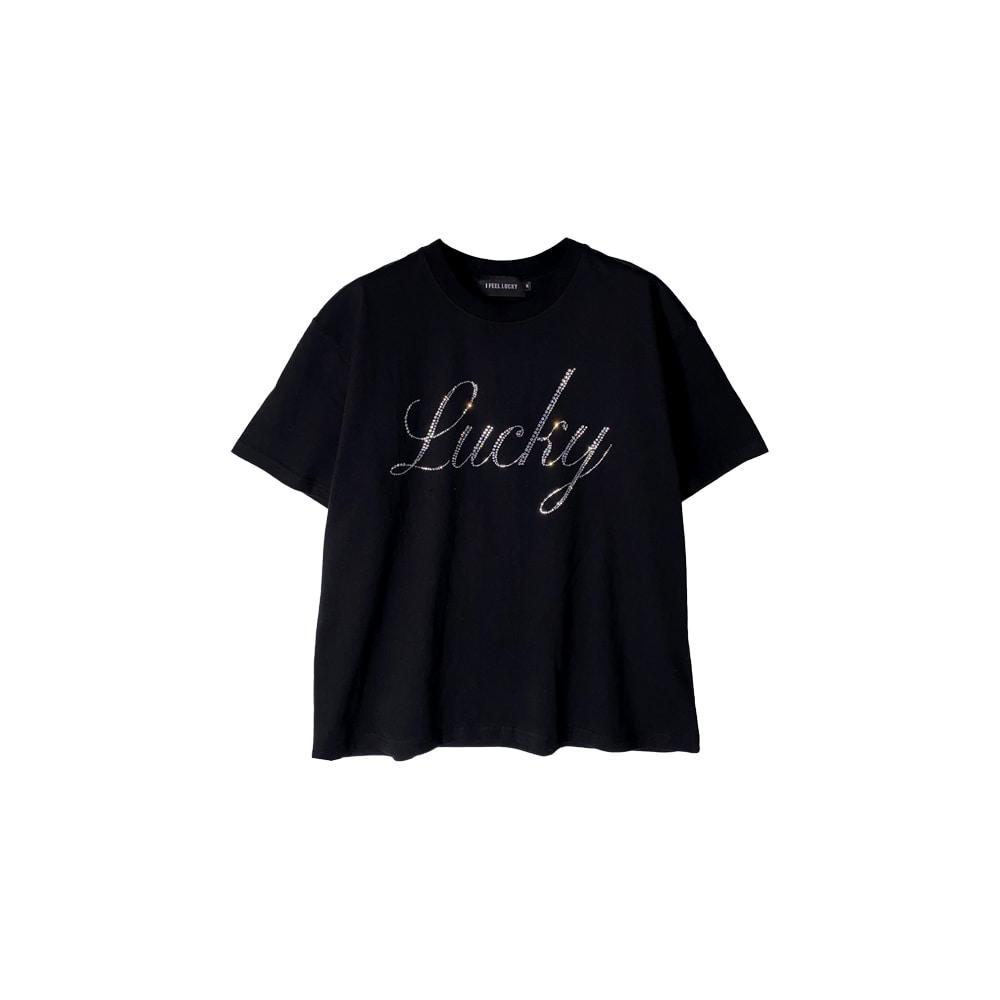 [IFEELUCKY : 아이필럭키] Lucky bling tshirt black