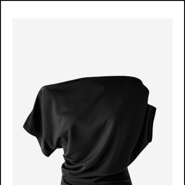 Asymmetric Shirred Sleeveless Top_Black