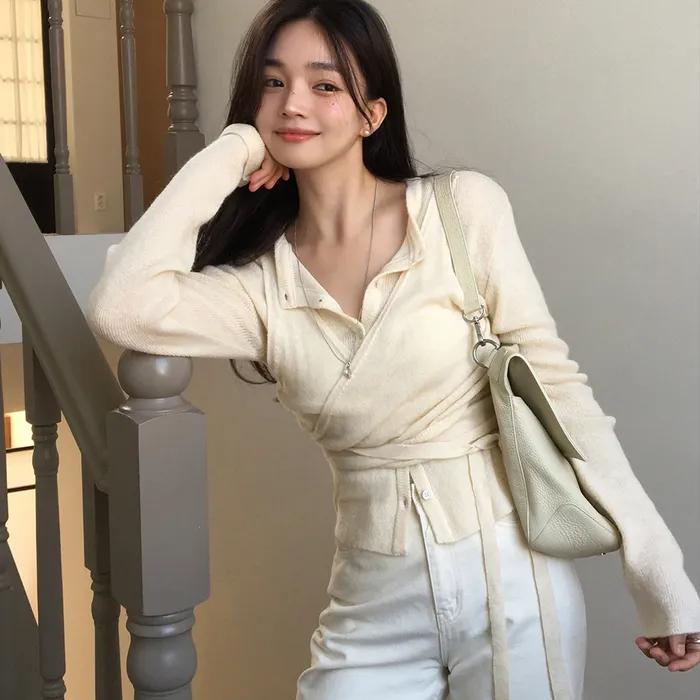 [여울 pick] [3차:11/17 예약배송] Wool blend wrap-cardigan set [KNFW04CD06]_[2color]