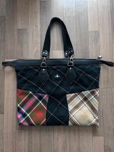 비비안웨스트우드 타탄체크 토트백