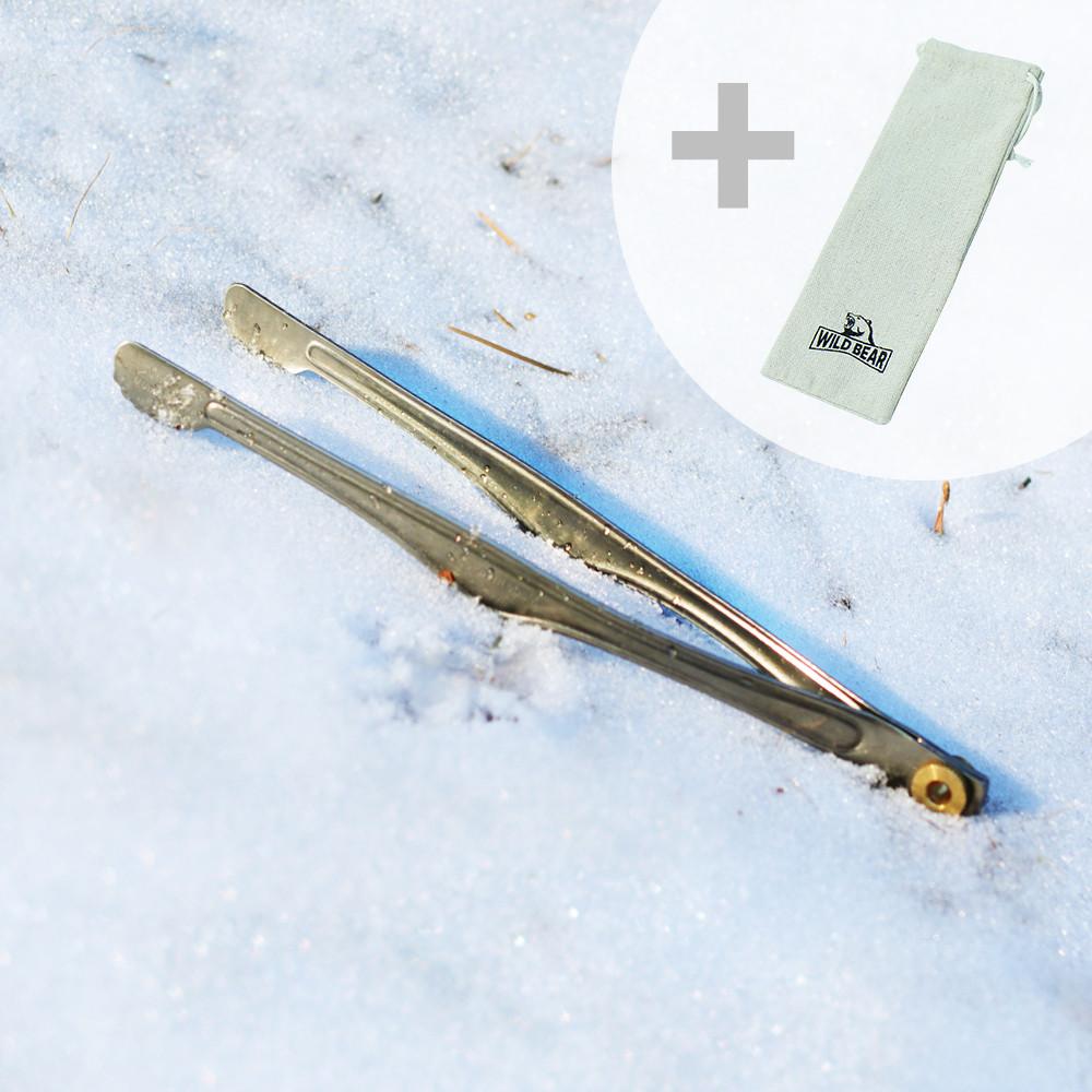 캠핑 집게 AMG 티타늄 집게 티탄 백패킹 20 와일드베어케이스 포함