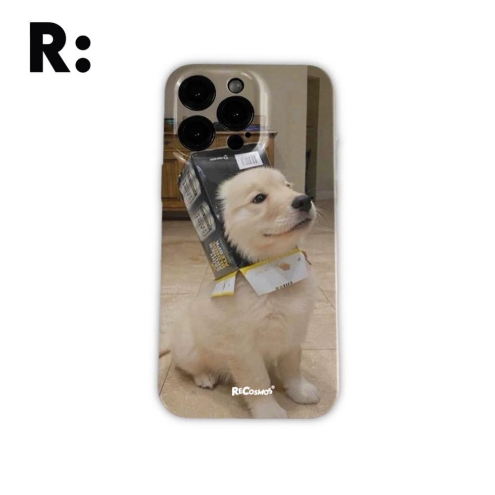 [1+1] 리코스모스 PUPPY WITH A HAT ON 아이폰15  소프트케이스 플커버 젤리/레트로/커플