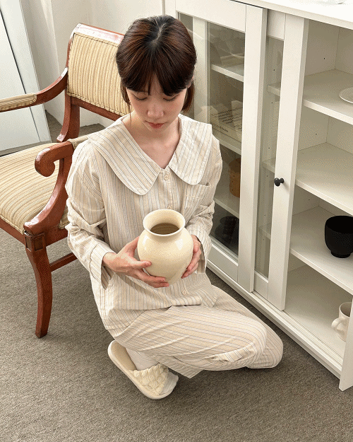 [unisex] 비올라 면 긴팔 파자마 set - 2 size , 사계절 추천 !