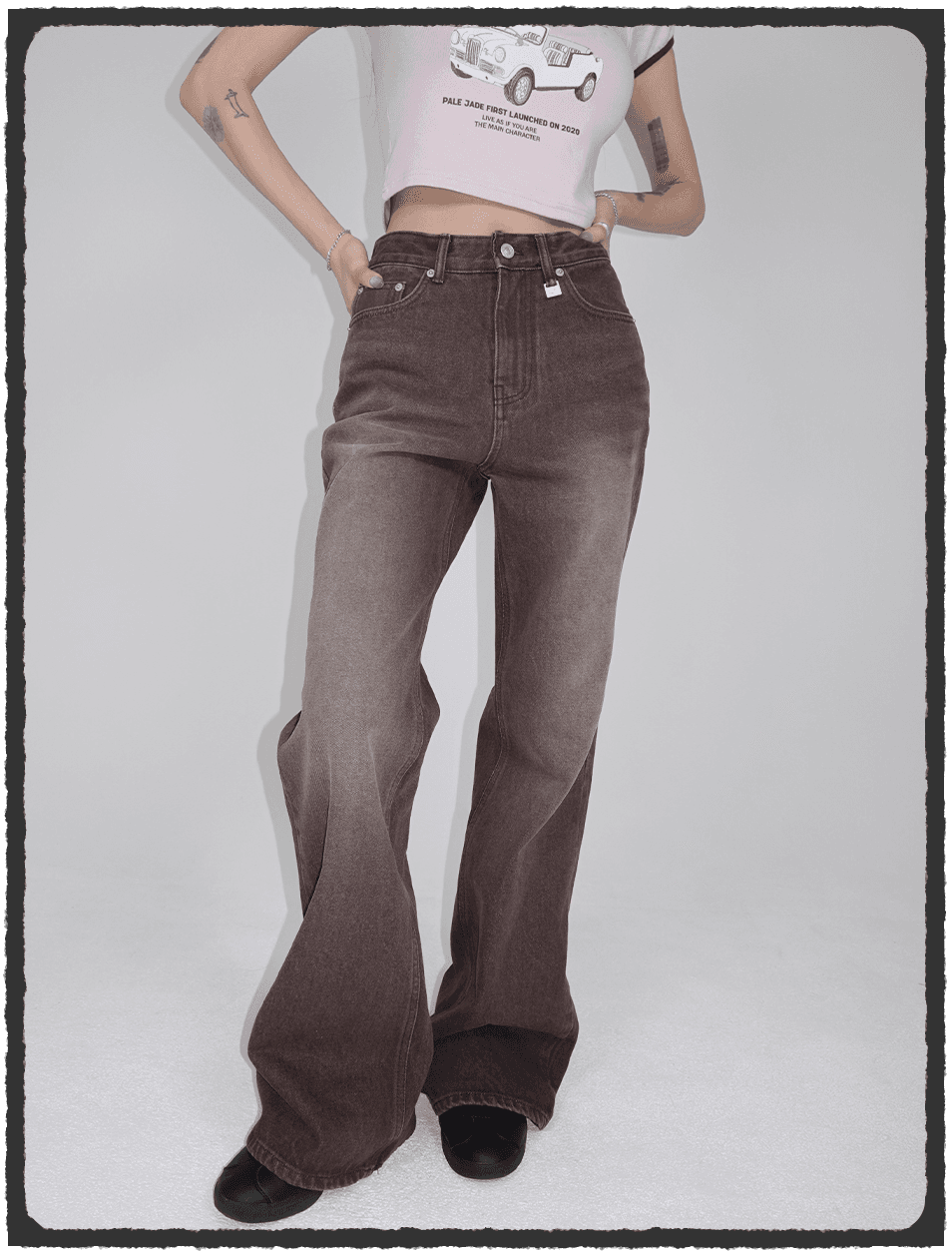 Brown Wide Bootcut Jean