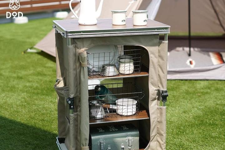 [해외] 도플갱어 캠핑 멀티 키친 테이블 TB1-38-TN / 탄 카키 블랙