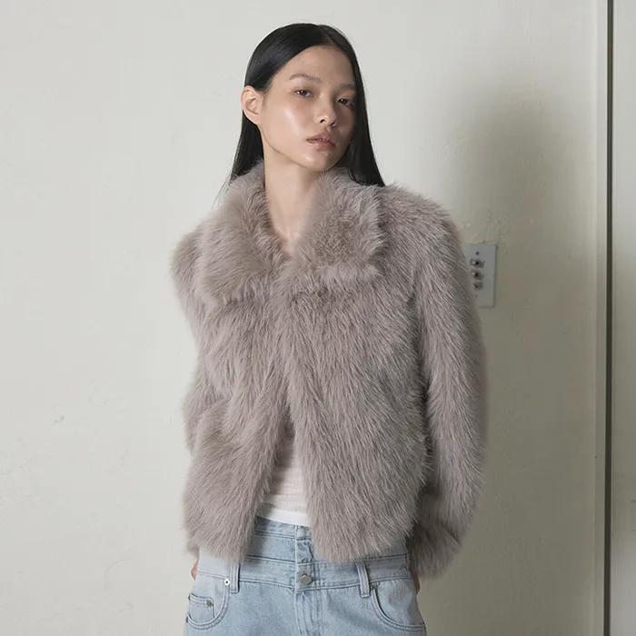 [22TH RESTOCK] FAUX FUR JACKET - ASH GREY
