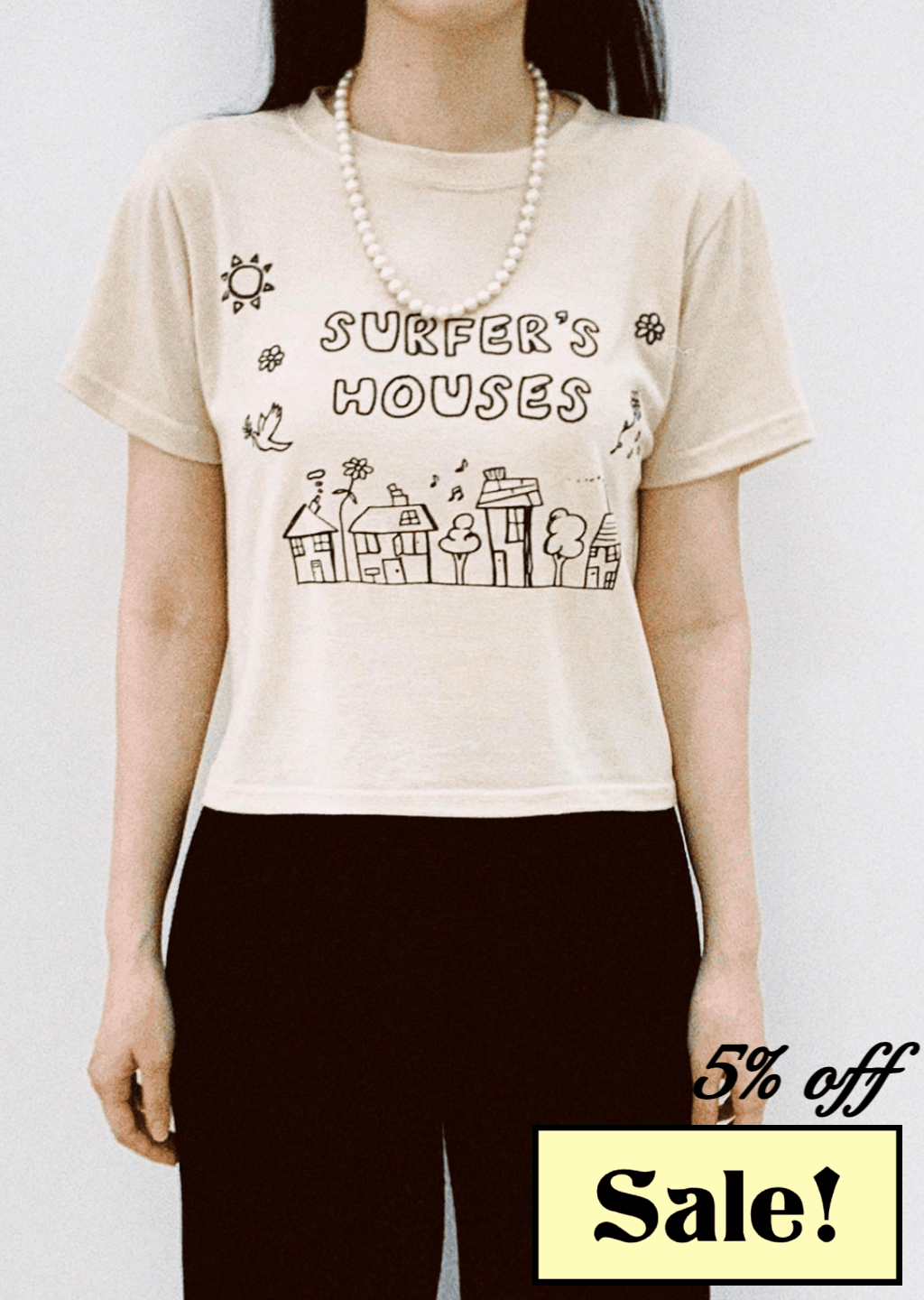 [2-3주 소요] SURFERS' HOUSES TEE - BEIGE