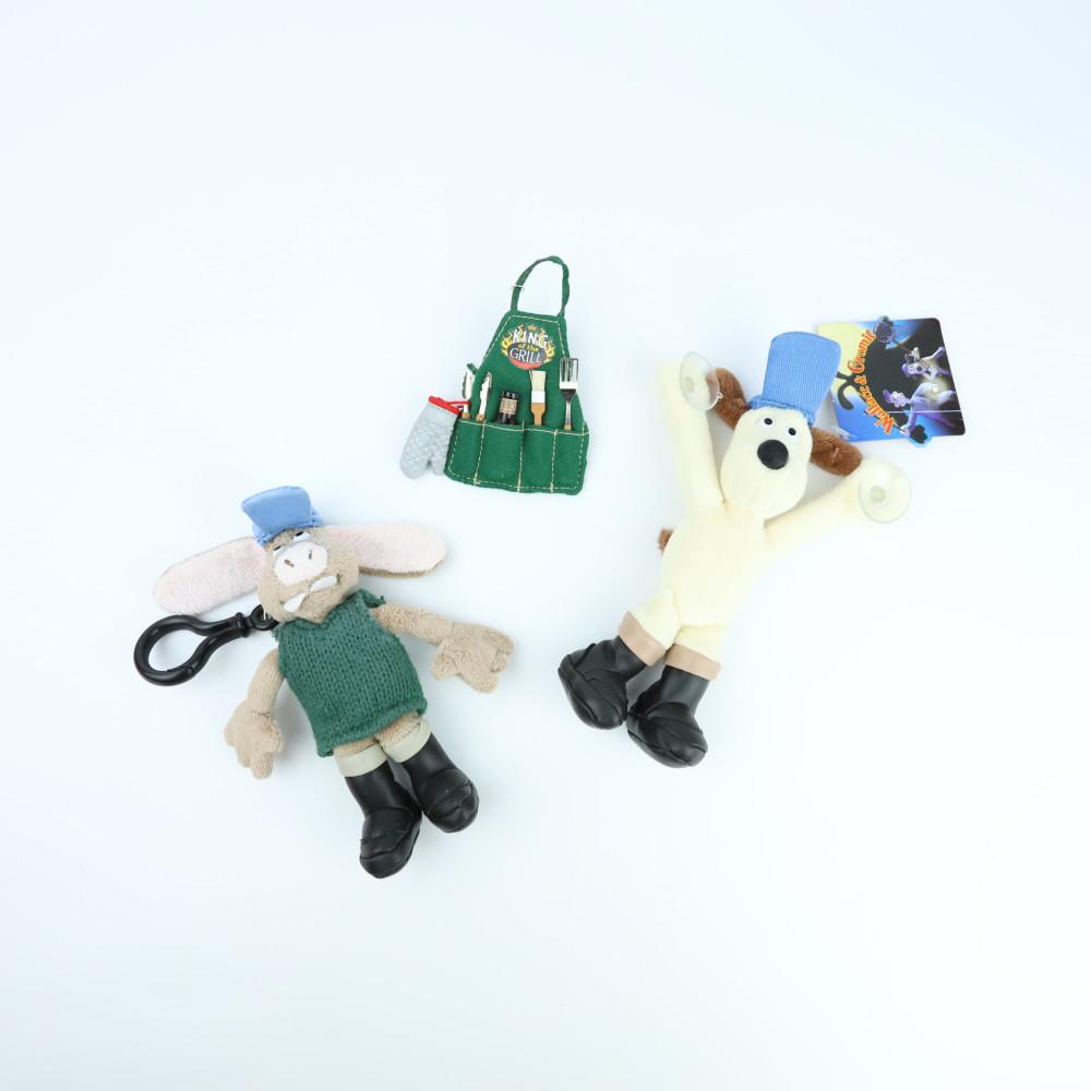모자쓴 그로밋 흡착 인형 & 모자쓴 허치 열쇠고리 인형 빈티지