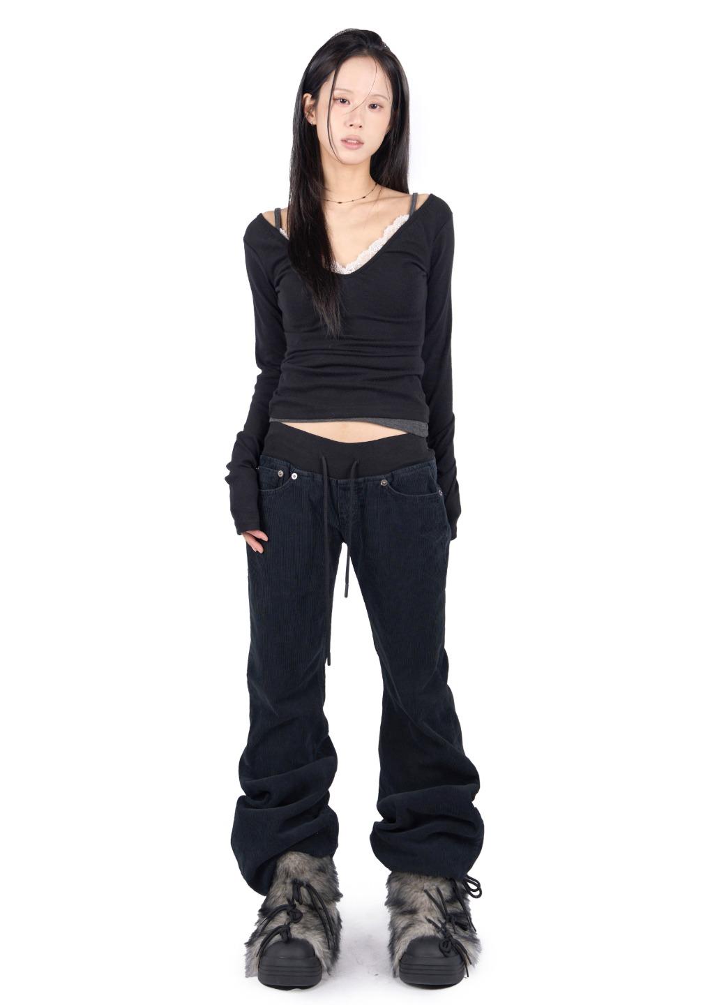 릿킴 CORDUROY WAIST BAND PANTS*DARK NAVY 10일 소요*