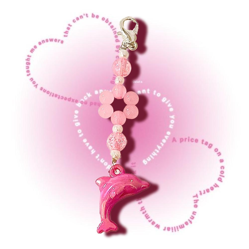 핑크돌핀 비즈키링 / 키링 에어팟 키링 열쇠고리