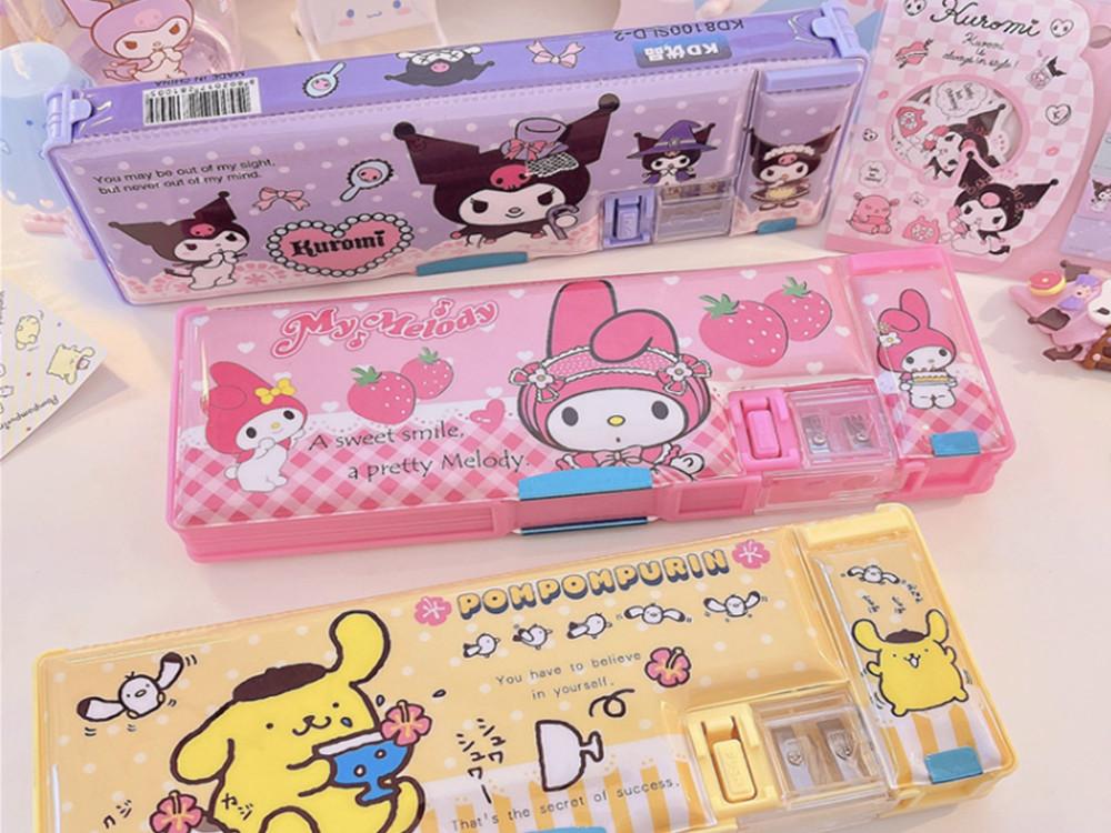 산리오 캐릭터 레트로 빈티지 양면 자석필통 연필깍이 분리수납 인테리어 소품책상 만화디자인장식 소녀감성 마이멜로디 시나모롤 폼폼푸린