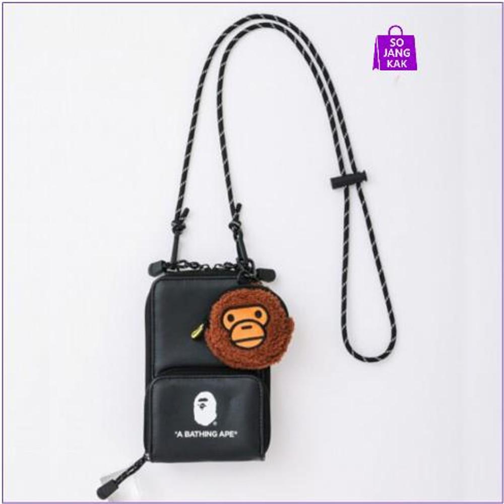 베이프 BAPE 핸드폰 가방 카드 지갑 + 마일로 파우치 정품 잡지부록 블랙-우체국 내일도착