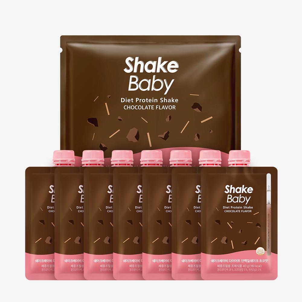 쉐이크베이비 맛있는 단백질 체중조절 쉐이크 다이어트 식단 식사대용 파우치 초코맛 40g 7포 팩 [원산지:상세설명에 표시]