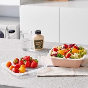 이지앤프리 큐브 콜랜더 채반 보관 샐러드 용기 1.5L x 3p, 오트밀