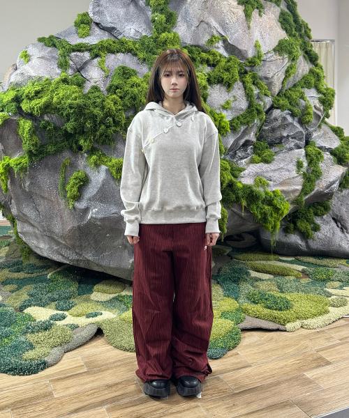 오디피기X탄산 와플 버튼 후드티 (아이보리)