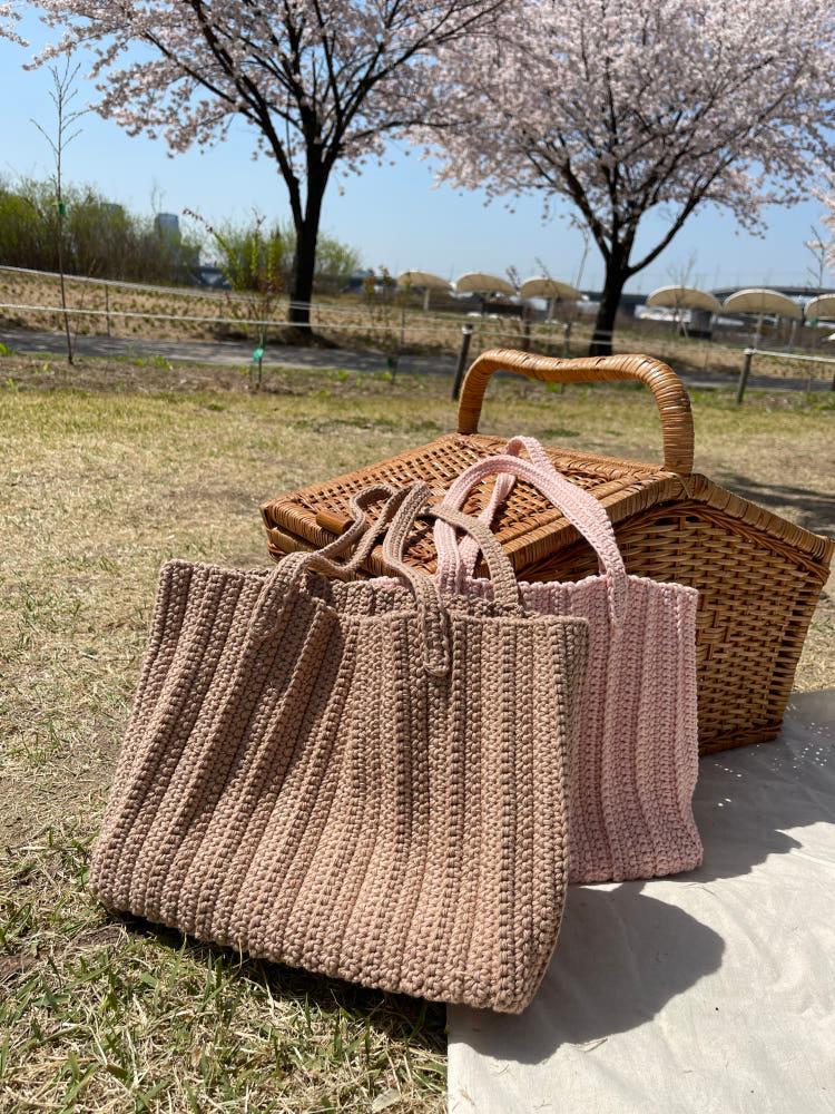 DIY패키지) 플리츠 토트백 코바늘가방 뜨개가방 손뜨개 코바늘패키지 (+가이드영상)