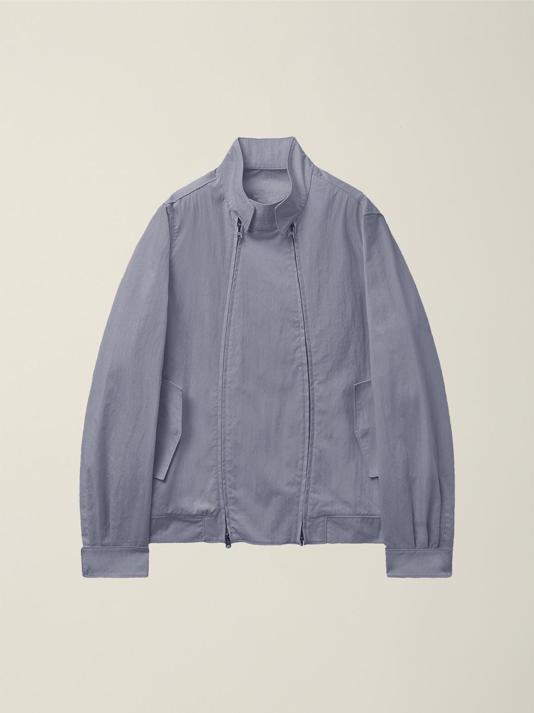 DOUBLE ZIP HARRINGTON JACKET SLATE GREY