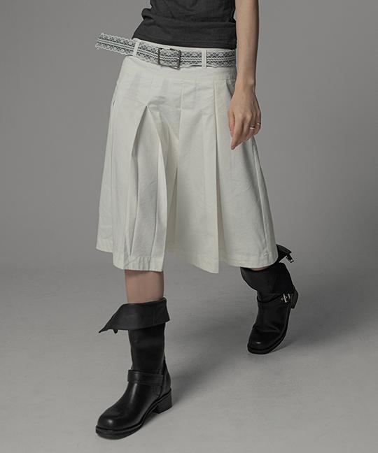 누아뮤트 [MADE] 베토 코튼 플리츠 미디 스커트 COTTON PLEATED MIDI SKIRT