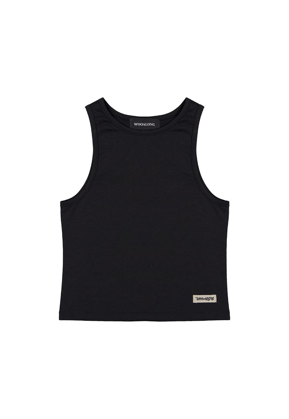 Skin Soft Halter Tank Top - DEEP BLACK