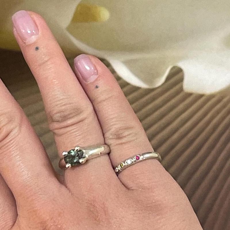 glow mushroom ring (cubic zircornia)