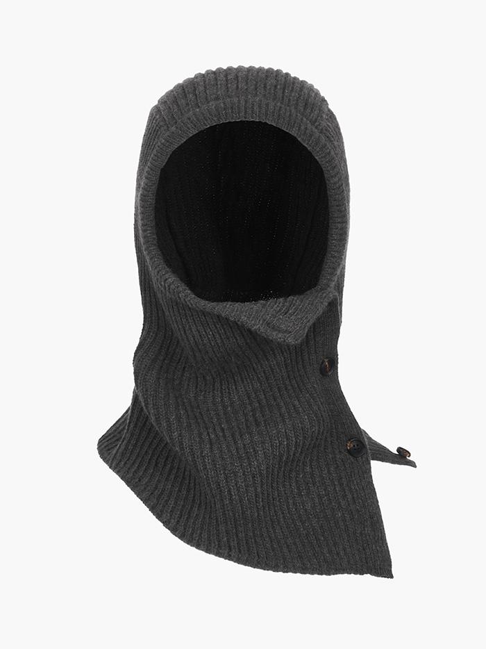 Button Closure Balaclava - Charcoal