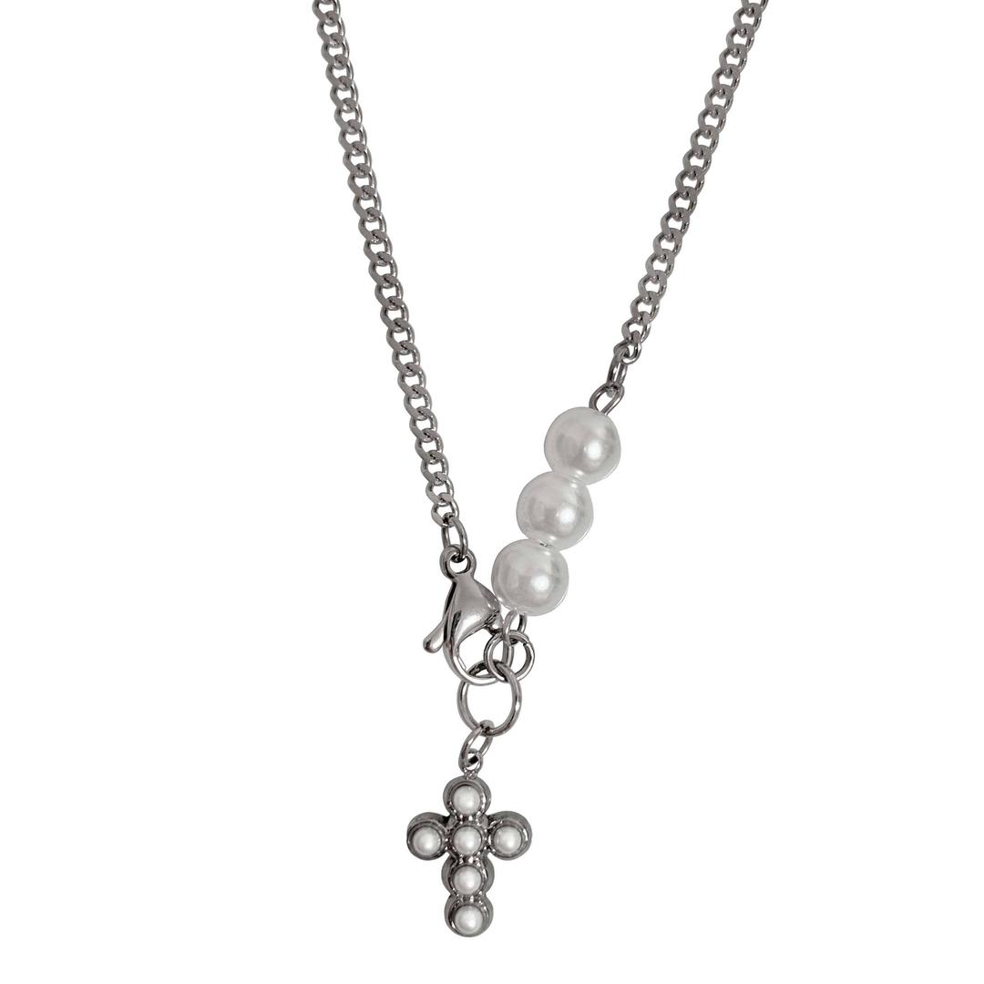 pearl cross necklace