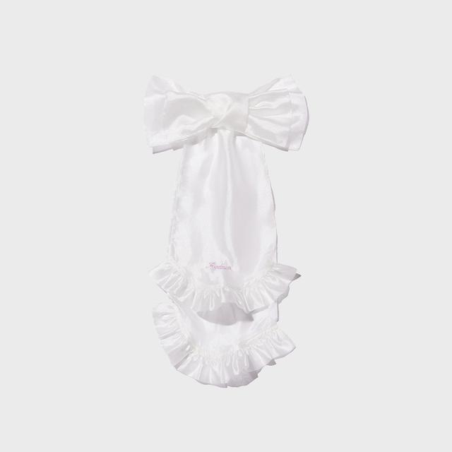 Ribbon Ruffle Hair Pin (white)
