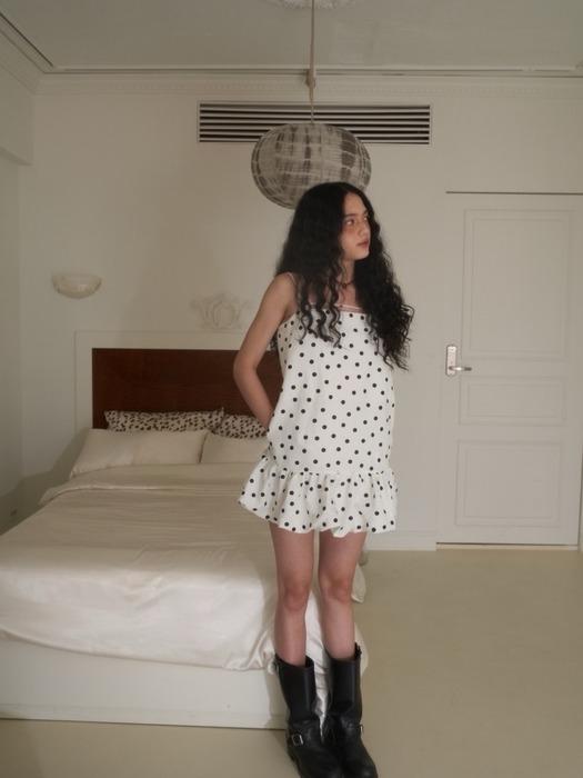 Bubble Dot Mini Dress / White