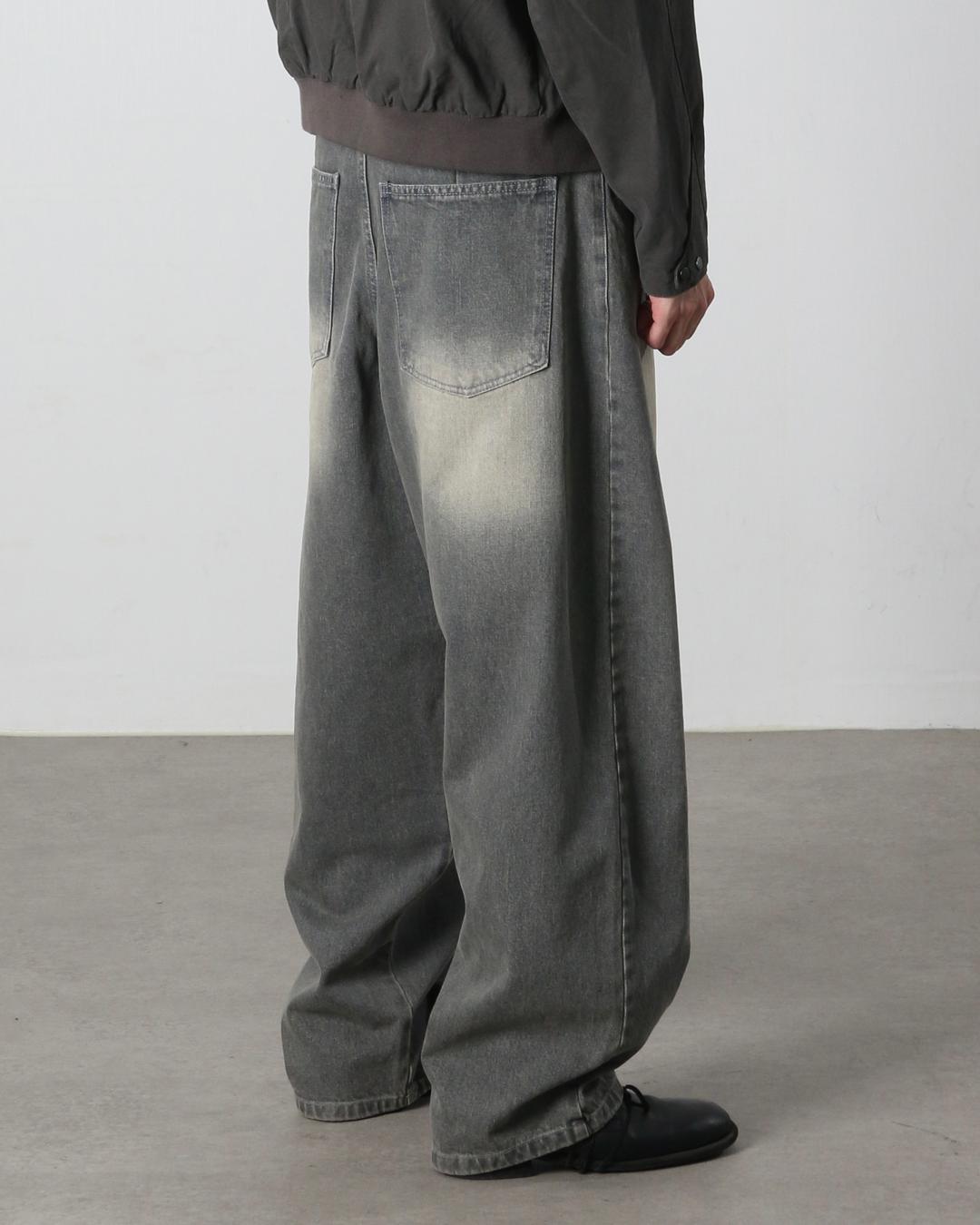 데저트 그레이 와이드 데님