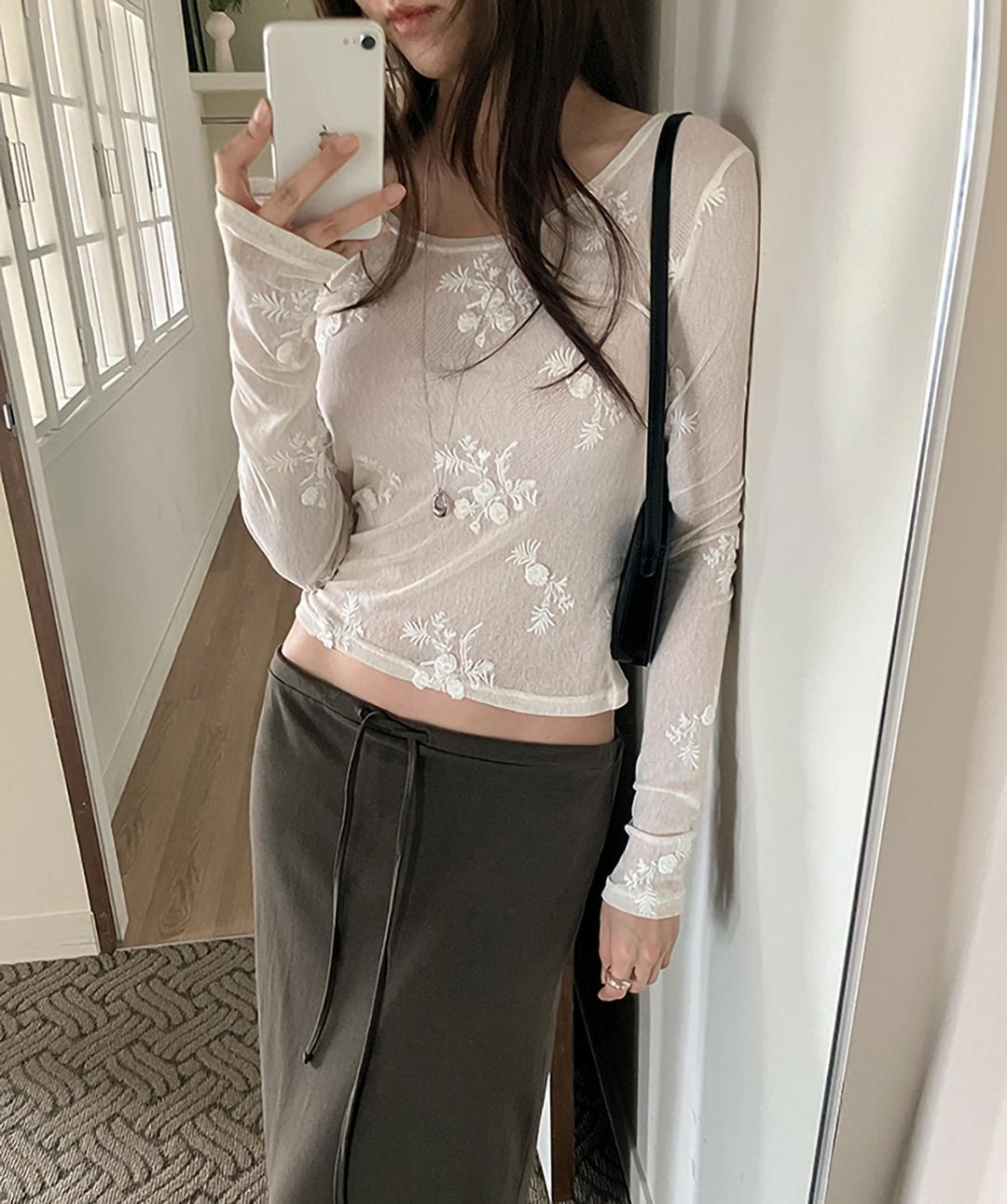 이즈카민 [무료배송]플레르 자수 플라워 T(2컬러)