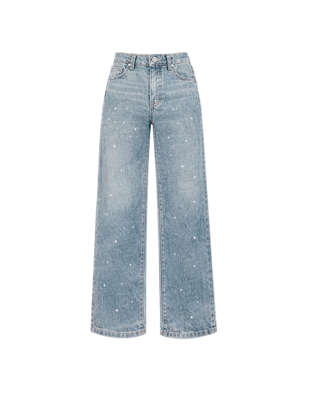 셀레스트 글리터 핫픽스 데님 팬츠 빈티지 연청