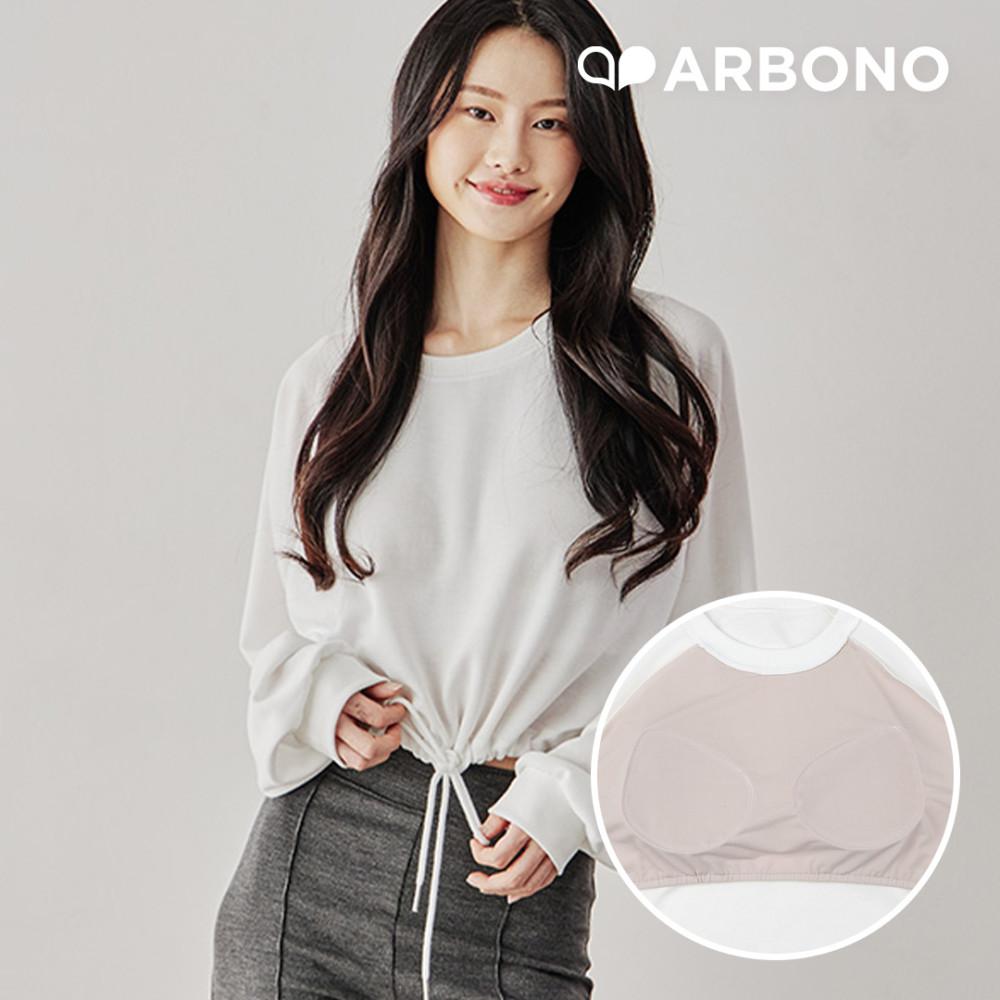 아르보노 크롭 스트링 노브라 맨투맨