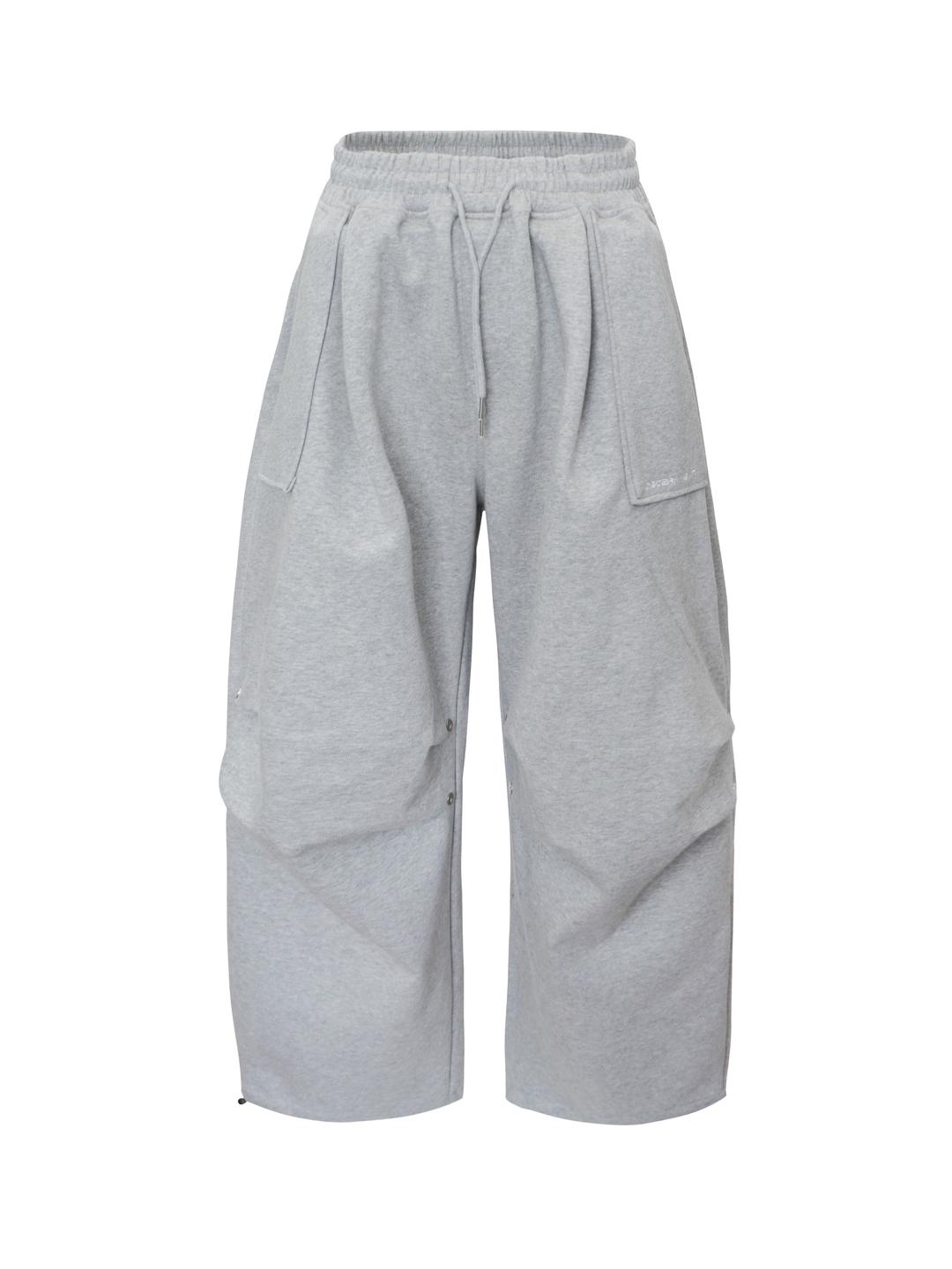 (MADE) RIVET FOLD SWEAT PANTS - GREY