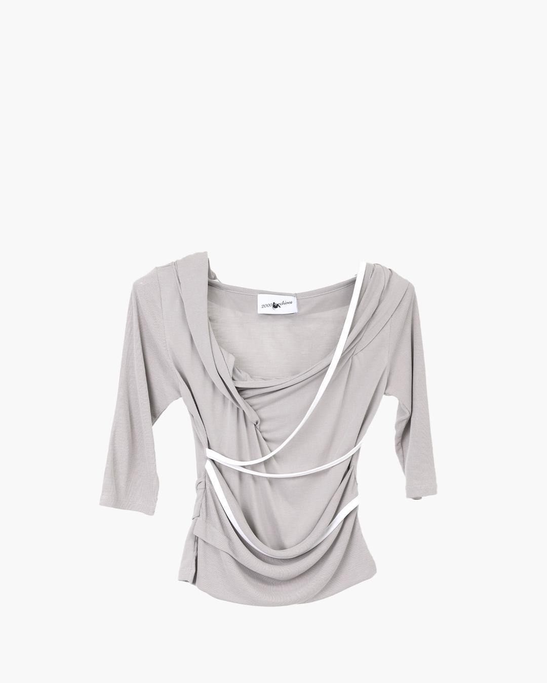 CERETTI DRAPED TOP (GREY)