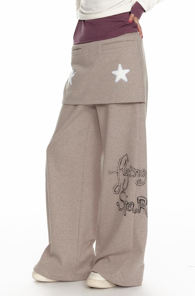 JIKOO Graffiti Star Skirt Sweatpants