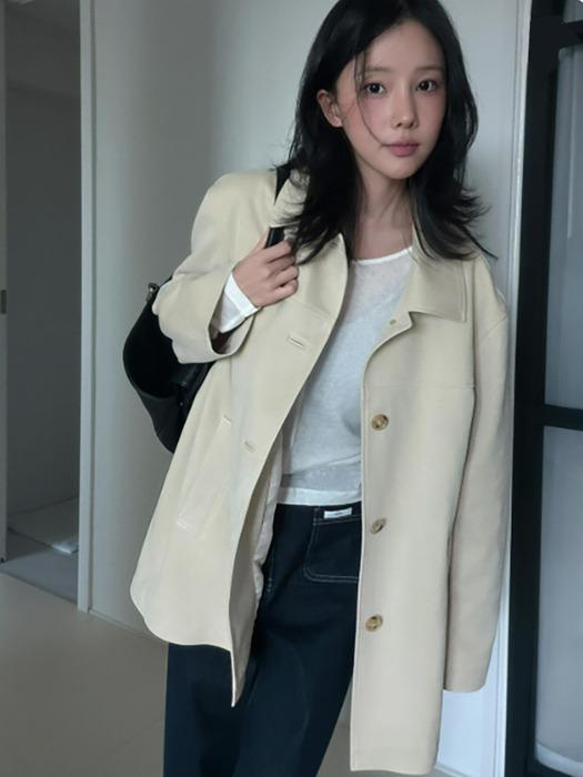 [단독]UNISEX ALTER-SUEDE HALF JACKET CREAM BEIGE_UDJA6A106CR