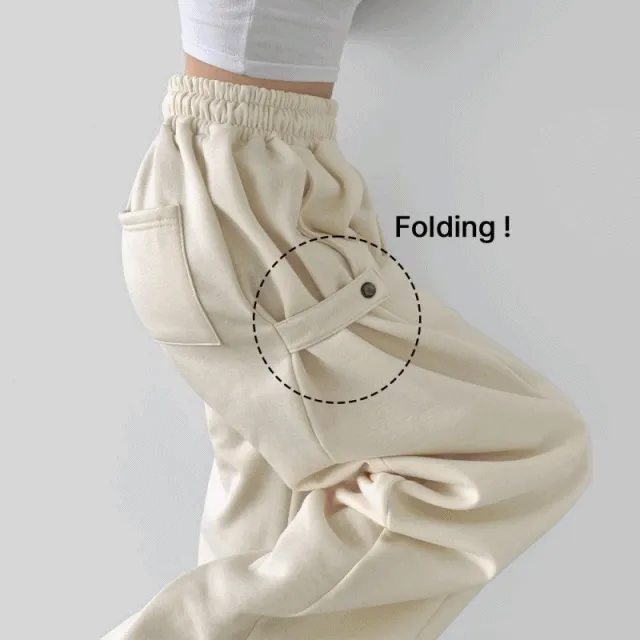[폴딩+스냅/*기모ver.]폴딩 색감 예쁜 벌룬 와이드 밴딩 트레이닝 팬츠