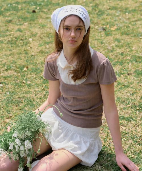 베슈아 레이어드 카라 탑 ( 브라운 )