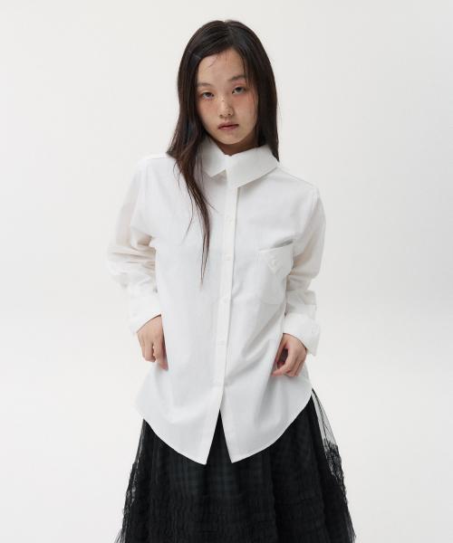 LAYERED COLLAR SHIRT, WHITE