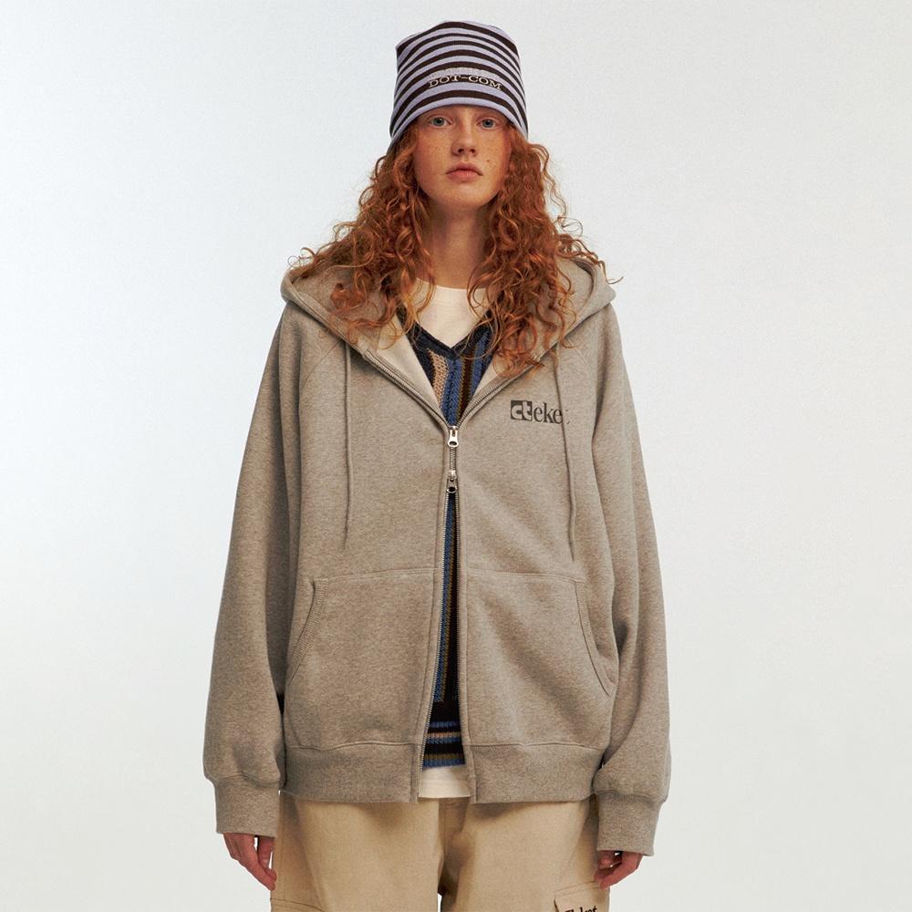Plan Zip-Up Hoodie Melange Gray