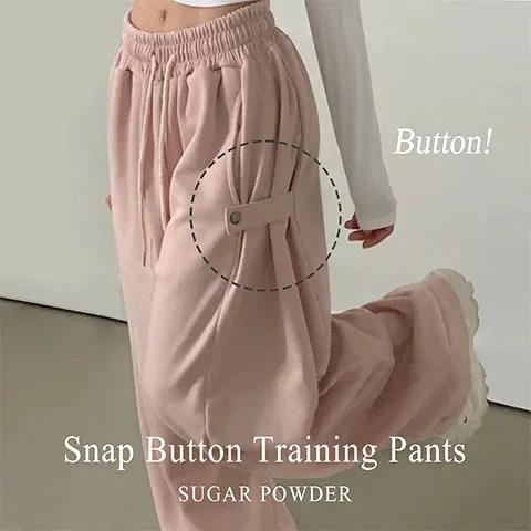 Made [따뜻기모/🤎숏,롱!] 비어 사이드스냅 비죠, 버튼 롱 와이드 트레이닝 추리닝 밴딩팬츠 - 12color