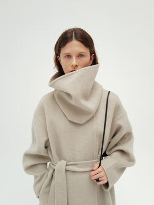 Round neck handmade coat (beige / brown / black)